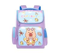 Genérico Capibara Backpack for School - Children's Backpack Funny Capibara, Waterproof Large Capacity with Compartment for Early Childhood School Girls Travel Camping, purple, Consulte la descripción