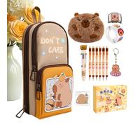 Generico Capibara Pencil Case, Multiple Compartments Pencil Case for Kids with Capybara Items for Students Kids Girls Boys Home School College