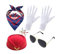 Genérico Cappelli Da Assistente Di Volo, 5 Pieces Photo Bundle Di - Set Di Cappelli Da Hostess,Per Festa Capodanno Quotidiano Indoor Outdoor Ringraziamento Festività Compleanno Casa