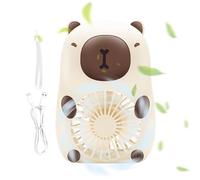 Genérico Capybara Fan - Capybara USB Mini Air Coader | Portable Travel Fan | Animal Shaped Cooling Device, 3-Way Rechargeable Circulator, Table Mate