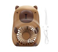 Genérico Capybara Fan - Capybara USB Mini Air Coader | Portable Travel Fan | Animal Shaped Cooling Device, 3-Way Rechargeable Circulator, Table Mate