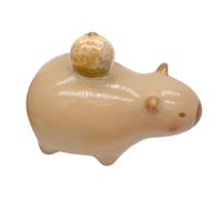 Generico Capybara Figures, Miniature Ceramic Desk Figurines, 3.54 x 3.15 x 1.57 Inches Compact Adorable, Collectible Animal Statue for Desktop Tabletop Cabinet Indoor Decor,
