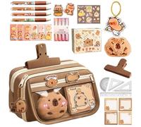 Generico Capybara Organizer - Multi-layer Cute Bag | Large Capacity Multilayer Pen Key with Large Zipper Opening | Capybara Stationery Bag for School Students