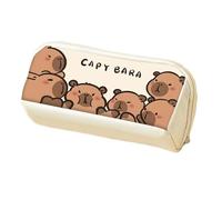 Generico Capybara Pencil Case - Student Pen Storage Bags | Bag in Capybara | Double Compartment Pen House for Students Backpack Outdoor Work Desktop Workplace Odds, 6 Shy , riferimento
