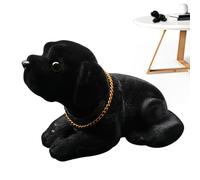 Generico Car Dashboard Decorations for Dogs - Bobbleheadss Labrador for Car Dashboard | Puppy Figurine with Swinging Head | Black Resin Lab Ornament, Table Statue