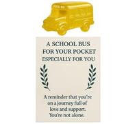 Generico Cards, 2D School Bus Design, 3.94x2.76in Handmade Supportive Keepsake, Portable Pocket Sized for , Boys, Girls, Collectors, Birthday, Holiday, Celebrations
