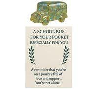 Generico Cards, 2D School Bus Design, 3.94x2.76in Handmade Supportive Keepsake, Portable Pocket Sized for , Boys, Girls, Collectors, Birthday, Holiday, Celebrations