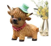 Generico Carina Highland - 8 x 14 x 13 cm Decorations | Cute Highlands Figurine | Cute Western Theme Rustic Outdoor Decorations For Growing Ornament