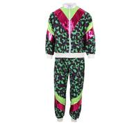 Genérico Carnival Costume for Men and Women Training Suit 2 Piece Sets with Shiny Sequins Girl Costume 80s Space Alien Costume