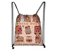 Genérico Carpincho Backpack Gym Waterproof Polyester 41x35cm | Travel Portable Student Storage Lightweight Unisex 100g Swimming School Backpack, A, Consulte la descripción, See description