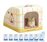 Genérico Casa Refresante Felina - Portable Comfortable Insulated Bed with Handle | Indoor Cat House - for Living Room Balconies Patios Garden Farm Pets Outdoor and Street