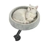 Genérico Cat Bed for Desk - Wood+Cotton+Iron+PP 15.7 x 13.4 Inch | Comfortable for Mobile Sleeping, Round Beds and Writing Clamp