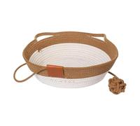 Generico Cat Bed in the Shape of a Basket - Soft Cotton Rope, Breathable and Washable, Folding Frame with High Edge | Pet Kennel for Puppies Home Furniture Protection