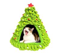 Generico Cat Cave Bed - Soft Knitted Shelter with Tree Design | Warm for Kittens in the Shape of a Den | for Puppy Pet Indoor Outdoor Home Winter