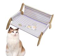 Generico Cat Chair, Cat Hammock, Canvas Hammock, Breathable Striped Pet Soothing Rest for Multiple Cats Indoor Use for Living Room, Bedroom, Balcony, 45cm, Grey, 1
