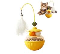 Genérico Cat Enrichment Toys - Wobbly Cat Grass Ball with Feathers for Kitten, Cat Games Ball - for Entertainment, Exercise and Daily Stress at Home
