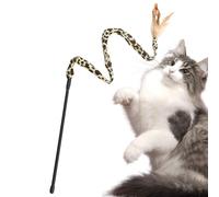 Generico Cat Feathers - Tantalizing Wand, Leopard Pattern Toy, Funny Play Rod | Soft Pet Catcher for Indoor Cats Kittens Exercise Activity A