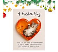 Genérico Cat Memorial Card | Heart-Shaped Sleeping Cat Keepsake Figurines - Note Card with Encouraging Quotes | For Men Women Kids Family Friends Grandparents