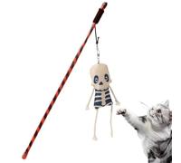 Genérico Cat Play Wand - Halloween Kitten Training Wand Ergonomic with Ghost Pumpkin for Boredom Relief, Hunting Simulation and Exercise