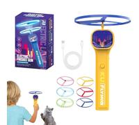Generico Cat Recovery Game - Rechargeable Flying Disc Launcher | Interactive Hunting with 6 Flying Plates | Professional Training Mental Stimulation Indoor Outdoor Pets