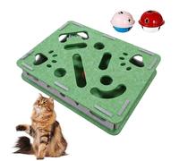 Generico Cat Scratching Post - Felt 40 x 30 x 8 cm | Scratching Toy Silent Maze with Interactive Game, Indoor Use, Enrichment Box with 2 Bells and Felt Puzzles | P