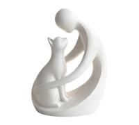 Generico Cat Statues Cute Decorative, Pet Memorial Ornament Man, Cat Figurines, Home Decor Figurines, Sturdy Build Design, for Living Room Bedroom Shelf Study Nursery Bedside Bookshelf Display Use