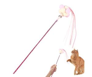 Genérico Cat Teaser Funny Cat - Interactive with Plush Ball - Pet Companion Toy with Clear Sound for Work Area, Car, Home and Outdoor