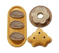 Genérico Cat Toys - 3 Pack Bread Shaped Chew Sponges, Mouth Cleaning Support, Indoor Enrichment and Training for Puppies of All Breeds
