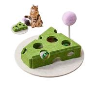 Genérico Cat Toys - Cheese Shaped for Cats, with Bell Ball and Dispenser Box for Entertainment Kittens Puppies Small Medium Large Breeds