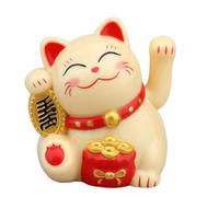 Genérico Cat with Solar Energy - Cat with Shaking Arm, Decorative Cat Cat Statue Design | Solar Fortune Cat with Gold Coin, Mini Cat Swing for