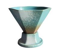 Genérico Ceramic Coffee Mug - 170 Millilitres Cone, Funnel Shape, Thick Pottery | Retro Handmade Tea Cup for Home with Base Unique Glass Design Craft Kitchen Decoration