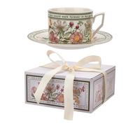Generico Ceramic Coffee Set with Saucers with Flowers 240 ml | Set and Saucer, Cute and Coffee for Fruit Juices