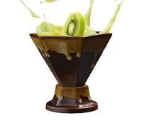 Genérico Ceramic mug - 170ml triangular cone shape 10.5x9x9cm | Coffee cup with saucer | retro handmade | Light luxury look | For latte cappuccino afternoon tea