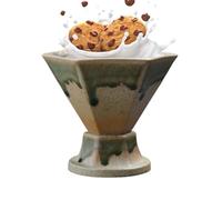 Genérico Ceramic mug - 170ml triangular cone shape 10.5x9x9cm | Coffee cup with saucer | retro handmade | Light luxury look | For latte cappuccino afternoon tea