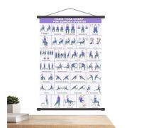 Genérico Chair Yoga Poster - Multiple Postures Folding Wall Bracket | Exercise Table On Chair Pilates Poster | for Home Gym Office Bedroom Mobility Pilates
