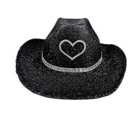Genérico Chapeau de cowboy scintillant, chapeau de cowboy à paillettes pour hommes | Wester Wide Brim Cowgirl Hat Disco,Accessoires de costumes de casseurs de fête, accessoires de cosplay pour hommes
