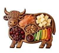Generico Charcuterie Board - Unique Animal Shape, Natural Wood Cheese Serving Tray, Large for Meat and Fruit Crackers, Elegant Gift for Fatt