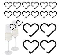 Generico Charm Holder for Glasses with Stem - Heart Shaped Glass Charm, Twenty-Two Heart Shaped for Identification Drinking Decorations Favors for Easter Parties