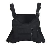 Genérico Chest Pack Running - Waterproof Oxford Fabric Vest - Lightweight Backpack Vest | for Outdoor Activities Training Hiking Cycling Travel Jogging Motorcycle, White - black, Consulte la