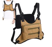 Genérico Chest Running Backpack - Oxford Fabric 14.97x10.24in | Waterproof Vest Lightweight Vest Backpack for Outdoor Workout Hiking Cycling Travel Jogging, Khaki, Consulte la descripción, See