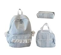 Genérico Children's Backpack for Girls - With Pencil Case and Soft Zip | Kids Backpack for Girls with Pencil Case Included, Decorative Lace and Smooth Zipper, Large Capacity for School, Travel and
