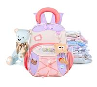 Generico Children's Backpack, Height 32 cm, Large and Waterproof Backpack | School Boys Geometry Colours with Buckle, for Girls Three Six Years Kindergarten and Elementary School, purple, Please refer