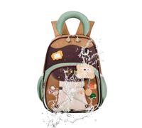 Generico Children's Backpack | Height 32 cm Spacious Cardboard | Shoulder Bag for Kindergarten in Colour with Buckle | for Girls Three Six Years Kindergarten and Elementary School, brown,