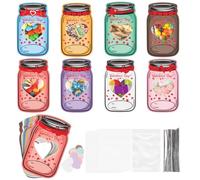 Generico Children's Saint Cards for School, Jar-shaped Design Postcards | Children's Saint Cards with Heart Pattern Diy for Students, Classmates, Adult Friends