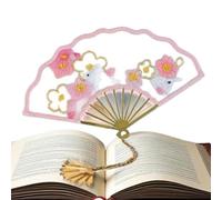 Generico Chinese Fan Embroidered Bookmark - Elegant Page Markers | Handmade Fan Bookmark, Embroidery Kit with Tutorial for Home Beginners Travel