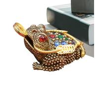 Genérico Chinese Frog - Copper Three-Legged Tray Animal Decor | Coin In Mouth Animal Figure Antiq Designed Frog Its Intricate Gold Finish Andue Crafts For Kitchen