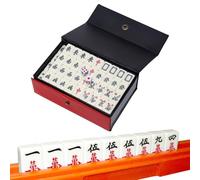 Genérico Chinese Mahjong - 144 Numbered Melamine Tiles for Mahjong | Complete the Traditional Set of with a Carrying Bag for the Brain at Home and Travel