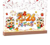 Generico Chinese New Year 2026, Acrylic Ambient Lighting 2026 - Happy New Year Table Decoration | for Home Living Room Room School Hotel Spring Party