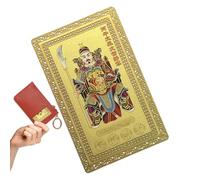 Genérico Chinese New Year Wealth Card,Copper Collectible Souvenir - Card,To Attract Luck,Harmony And Success In Bag, Travel, Family And Vacation