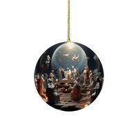 Genérico Christian Christmas - 2D Acrylic Religious Decorations - Christian Christmas Decorations - Home Garden Tree Christmas Bookshelf Car Interior Door Handle Branches